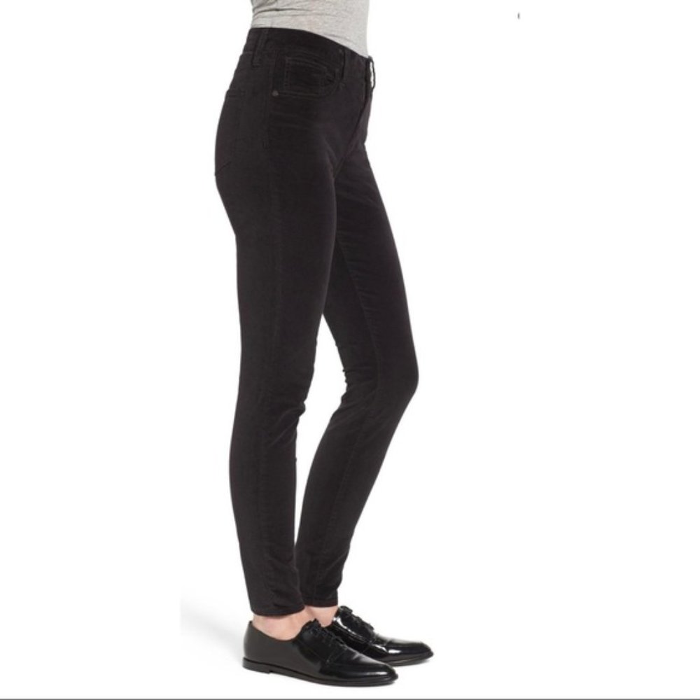 Madewell 9” High-riser Skinny Skinny Velvet Pant - Velour Dark Black - Picture 10 of 10